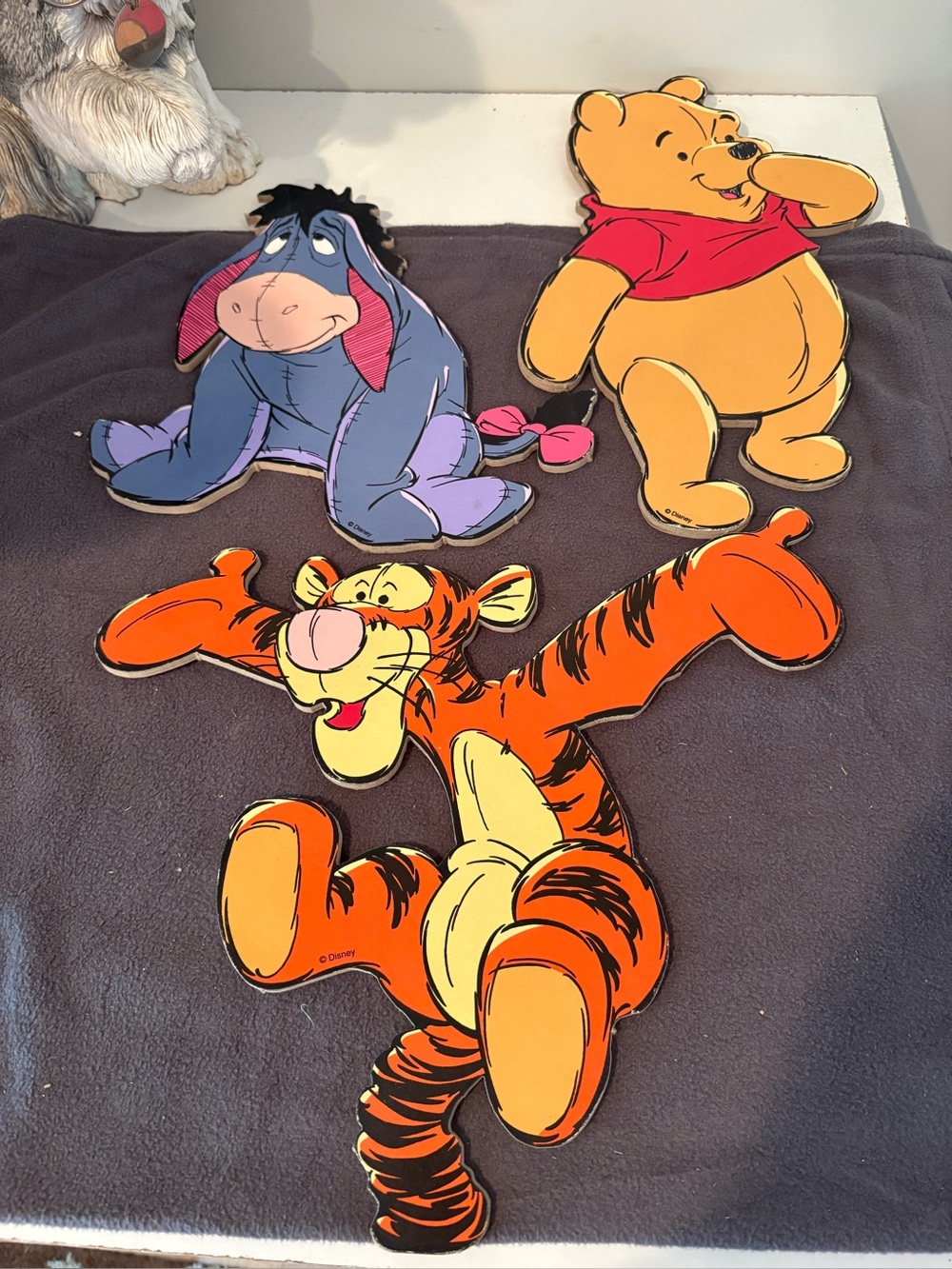 Vintage Winnie the Pooh and friends pressed board nursery wall hanging plaques